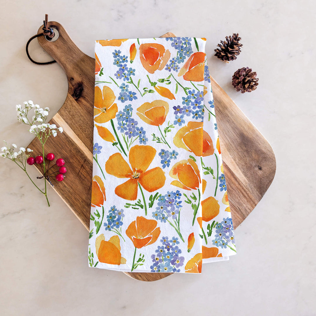 🔥Wildfire Relief Fundraiser | California Poppy Tea Towel