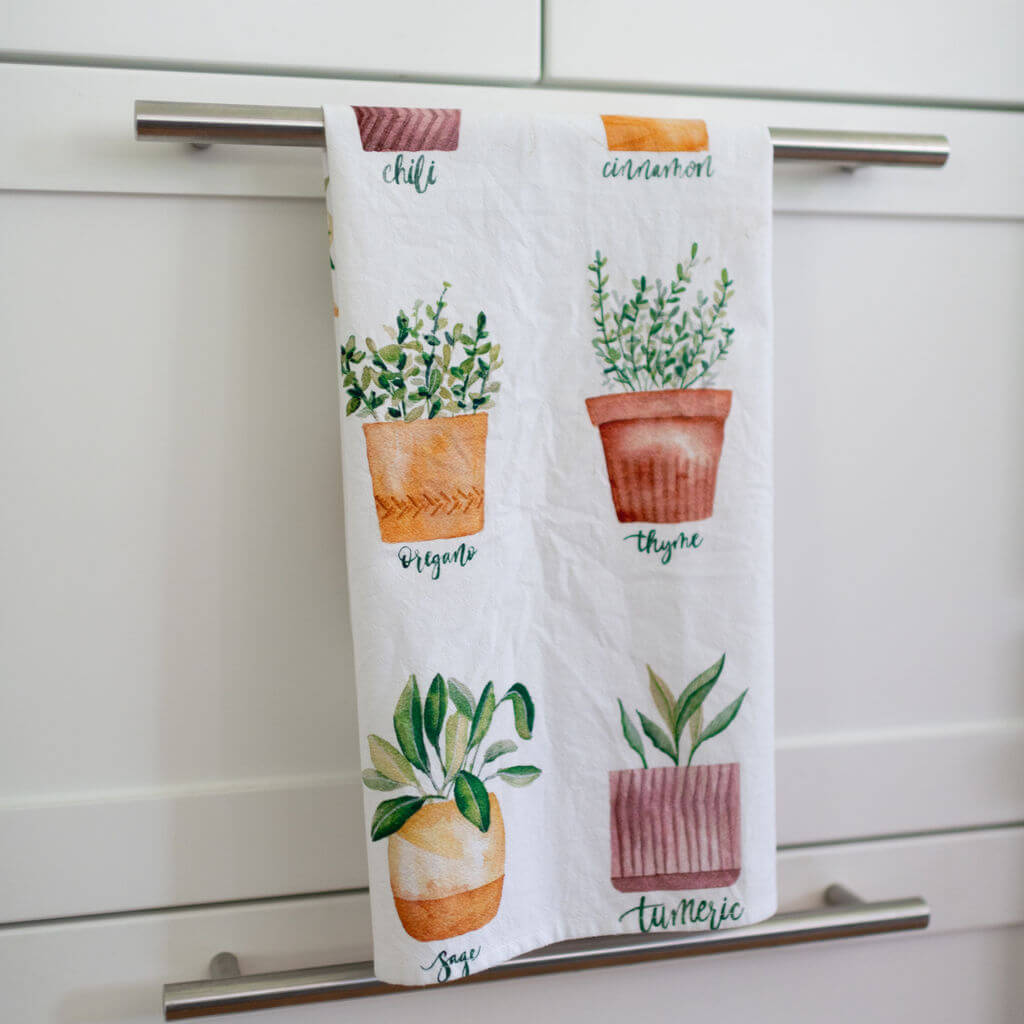 Culinary Herbs & Spices Tea Towel