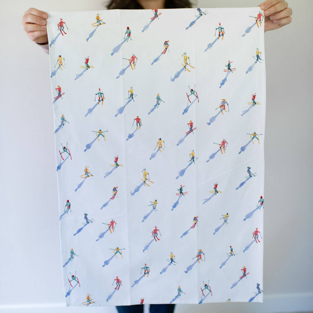 Skiers Tea Towel