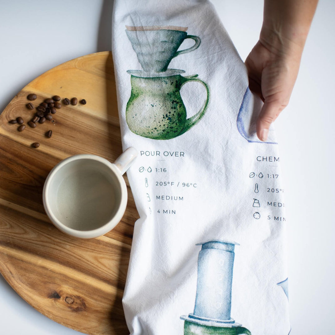 Coffee Brew Guide Tea Towel