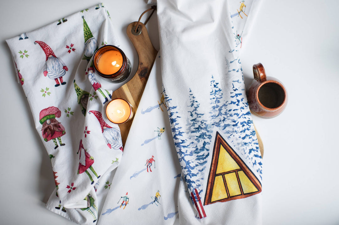 Scandinavian Christmas Gnome Tea Towel