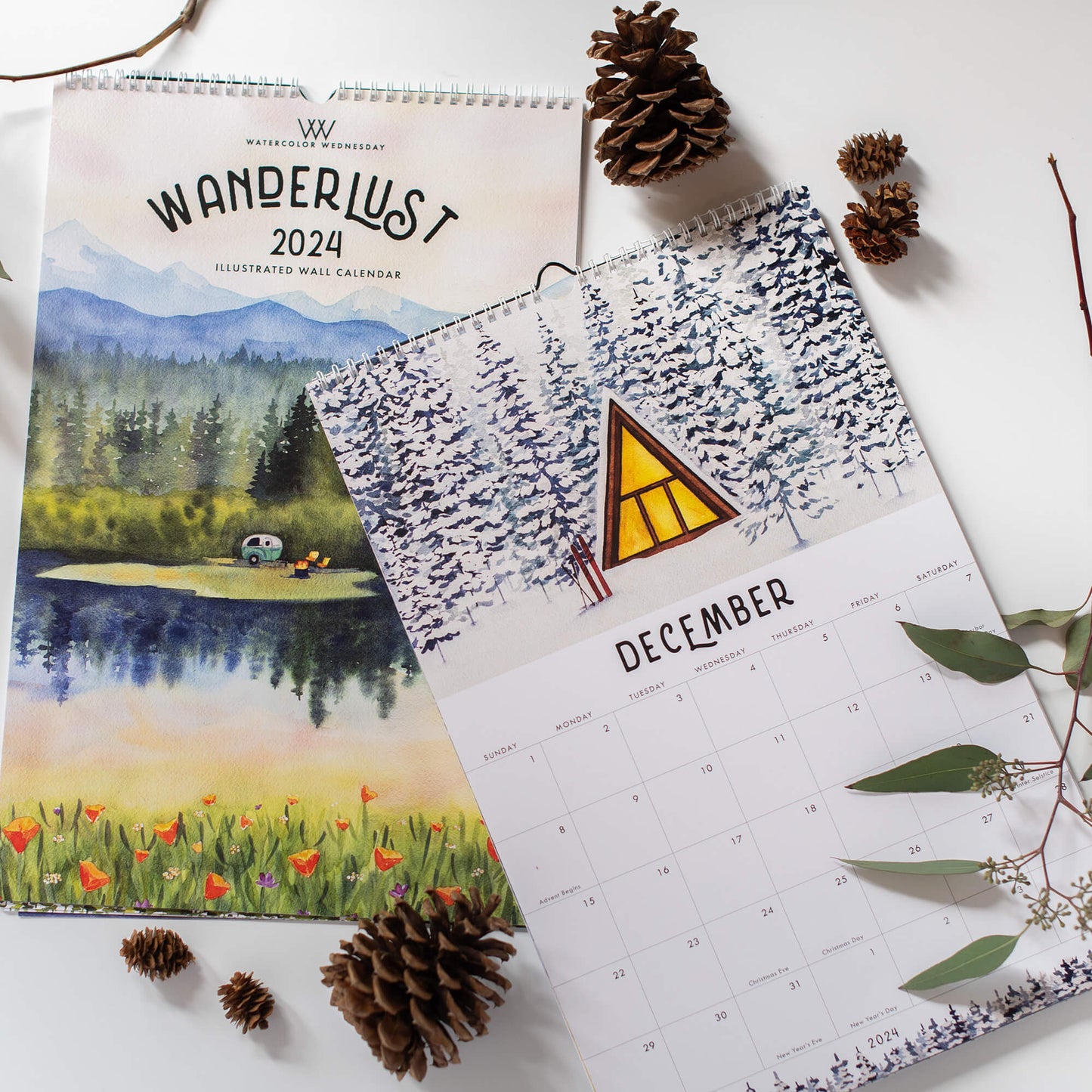 Wanderlust 2024 Illustrated Wall Calendar