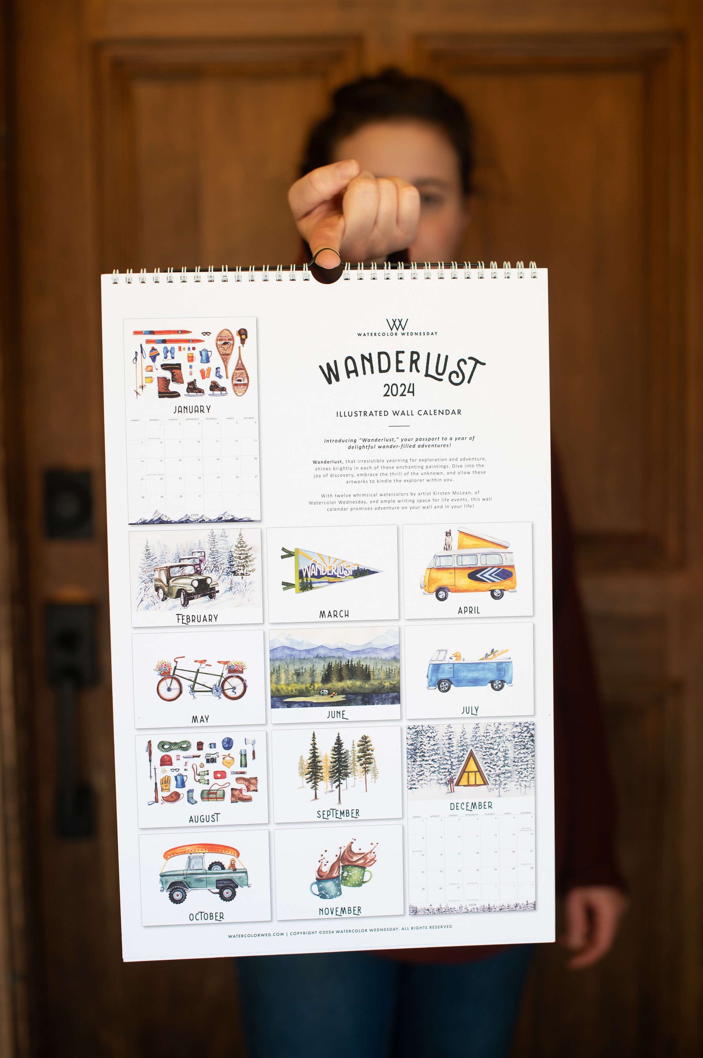 Wanderlust 2024 Illustrated Wall Calendar