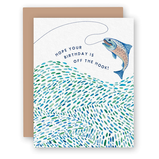 a birthday card with a fish jumping out of the water