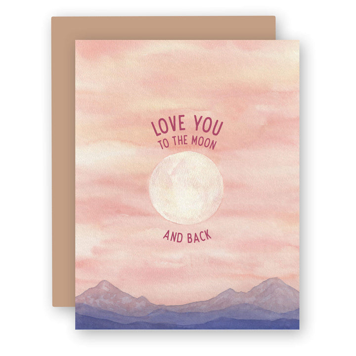 a card with the words love you to the moon and back