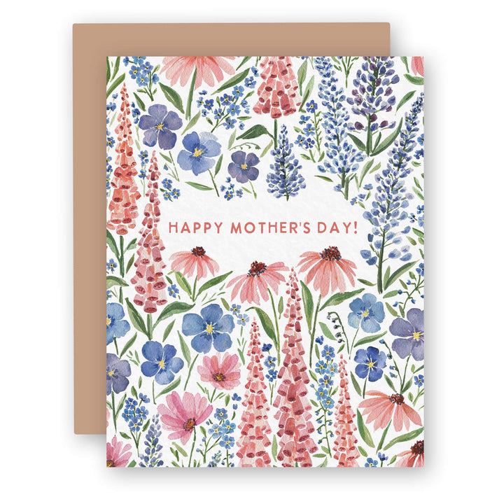 a mothers day card with watercolor flowers