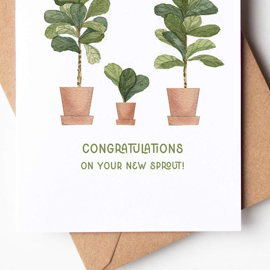 New Sprout Baby Congratulations Card