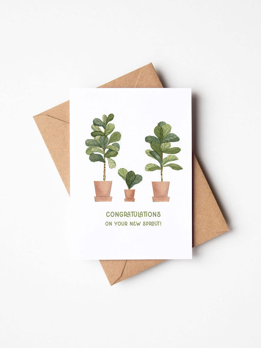 New Sprout Baby Congratulations Card