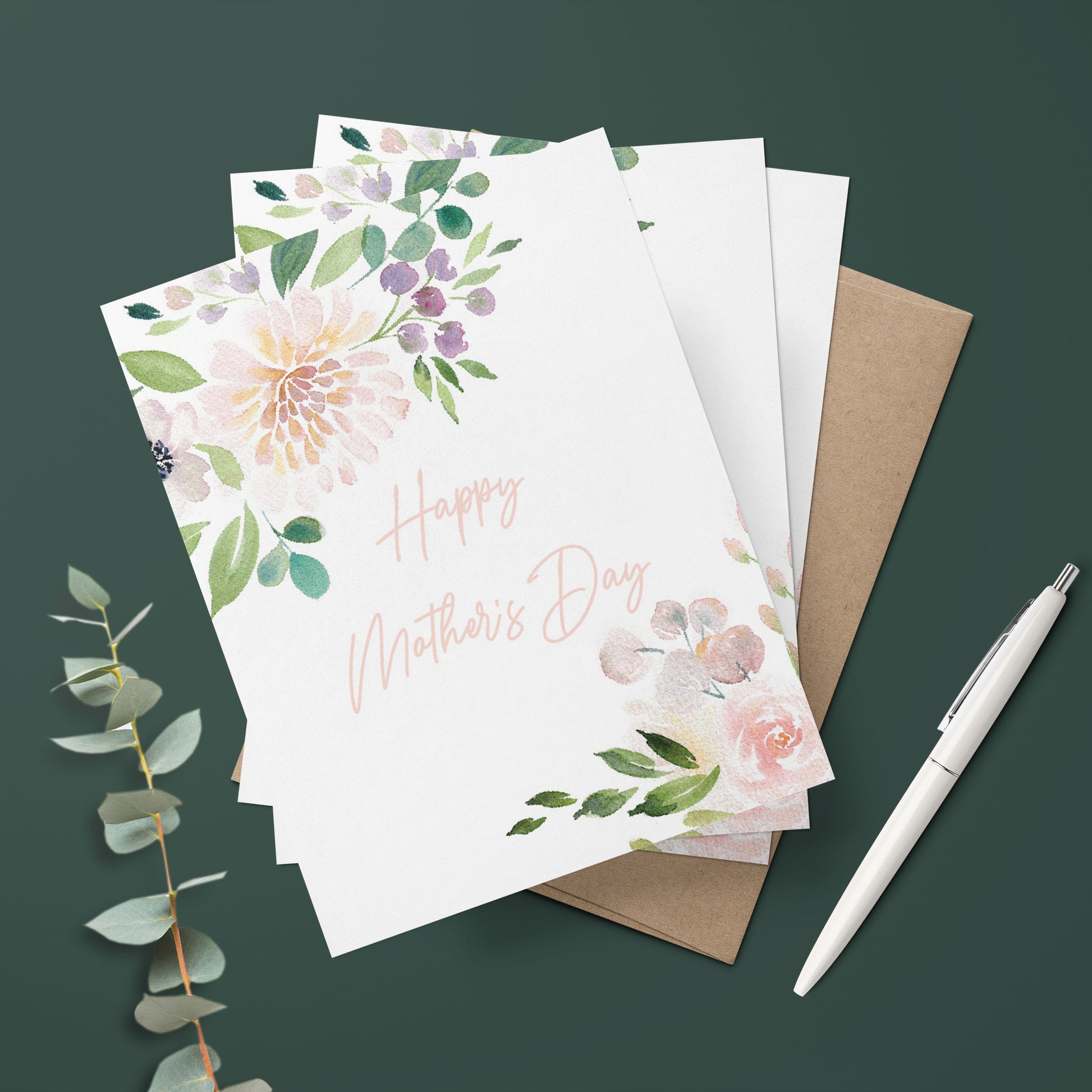a set of three mother's day cards with flowers on them