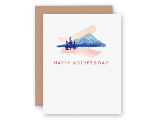 Peaceful Pink Landscape Mother's Day Greeting Card
