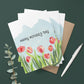 a set of three greeting mothers day cards with flowers on them
