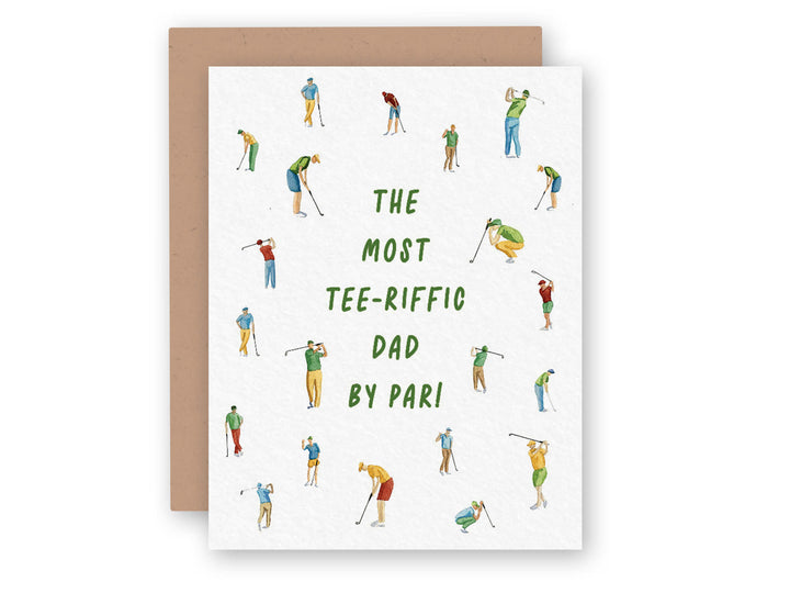 golf themed fathers day card with golfers on it