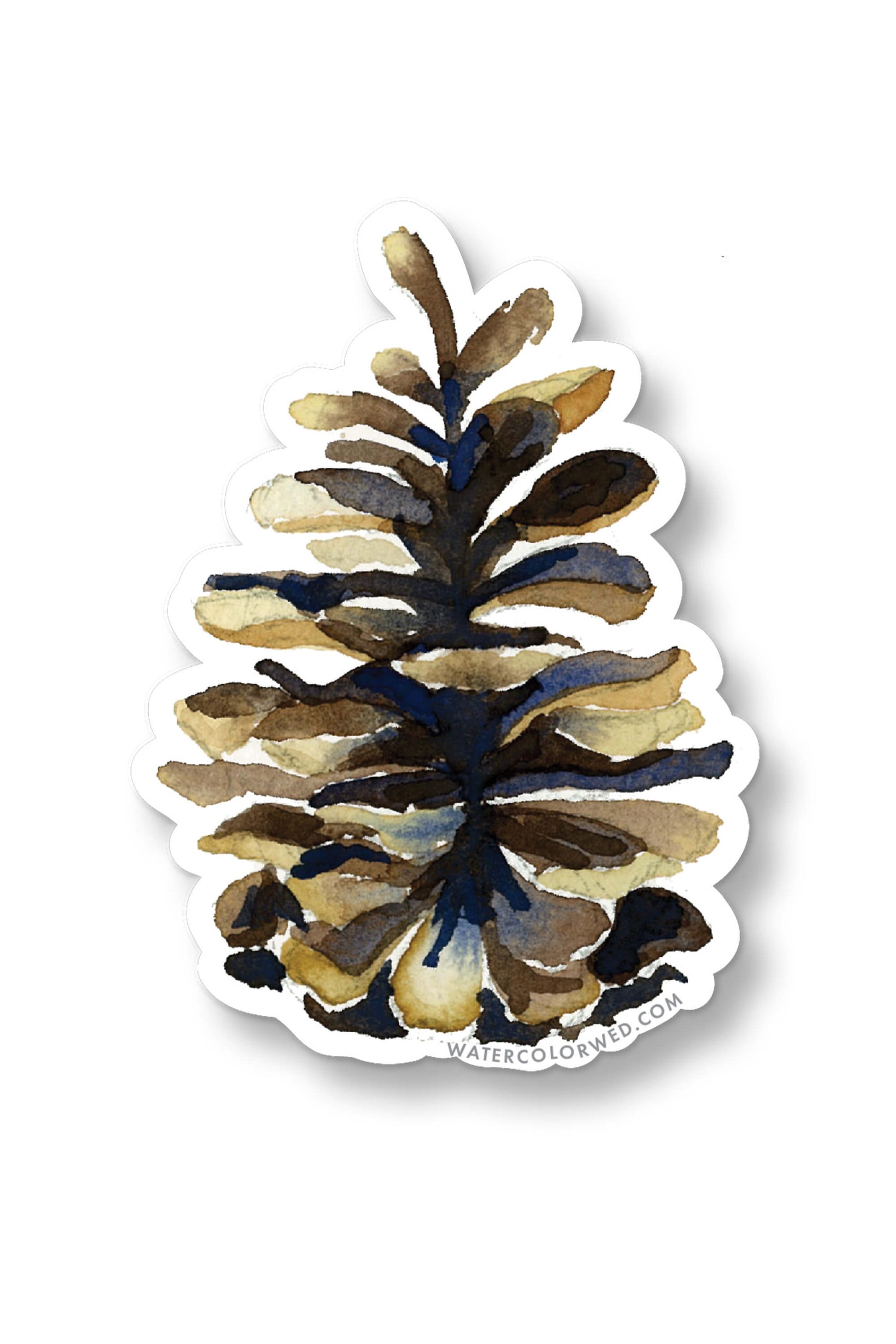 a sticker of a pine cone on a white background