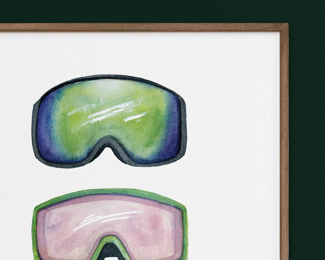 watercolor ski goggles adventure accessories