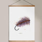 Woolly Bugger Fishing Fly Tie for Salmon | Watercolor Illustration Art Print