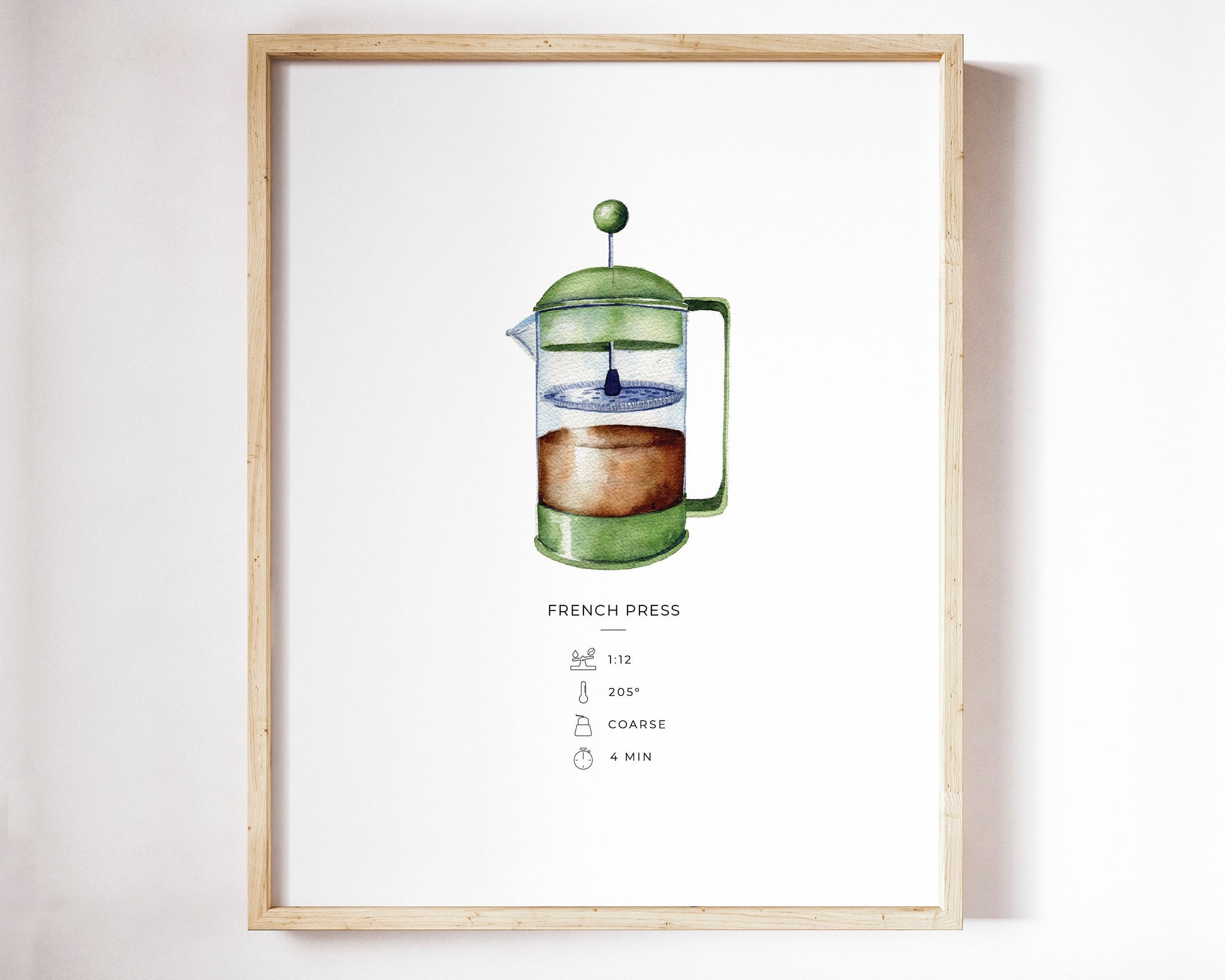 a picture of a french press coffee poster hanging on a wall