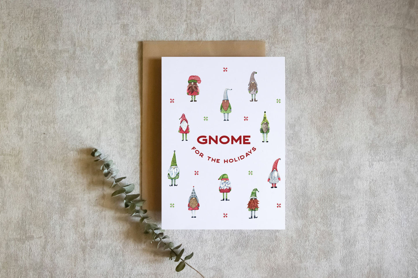 Gnome for the Holidays Christmas Greeting Card