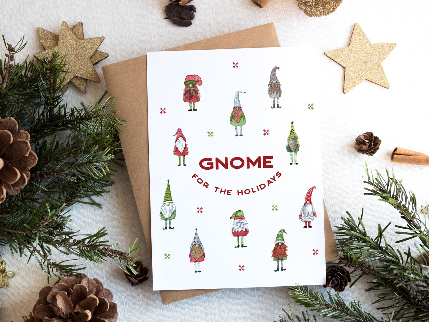 Gnome for the Holidays Christmas Greeting Card