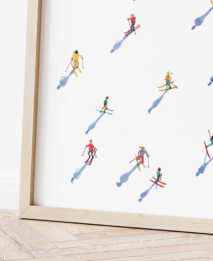 a close up picture of a group of skiers on a white background