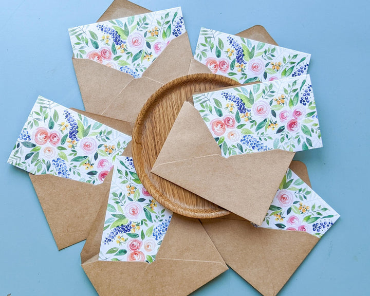 blank floral themed greeting cards