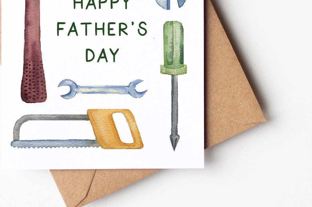 Father's Day Greeting Card for Handyman Dad with Hand Tools