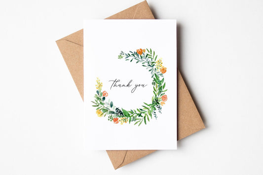 Wildflower Wreath Thank You Notes | Set of 6